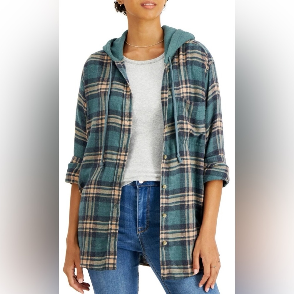 American Eagle Hooded Flannel
